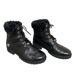 Vintage Women’s 9.5 Timberland Leather Faux Fur Combat Boots